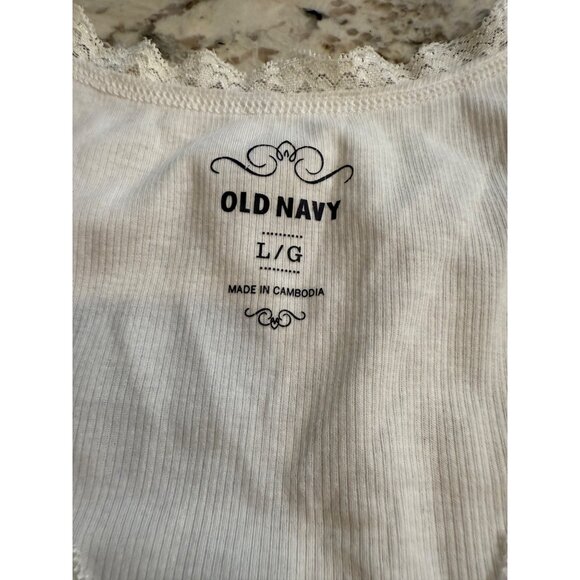 VTG OLD NAVY Lace Trim Cami Tank Top ASO Elena Gilbert ALT Lg Grunge Y2K Fairy - Picture 5 of 8